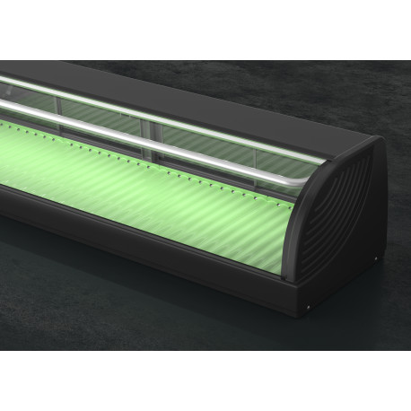 VITRINE À SUSHIS2100mm VERSION AVEC LED ET MOTEUR À DROITE