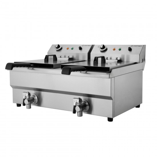 Friteuse électrique professionnelle double 2x13 litres EF 132V-mondialchr.com