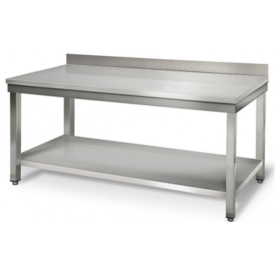 Table de travail en inox adossée et murale 1200mm P600-mondialchr.com