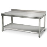 Table de travail en inox adossée murale 2000mm P600-mondialchr.com