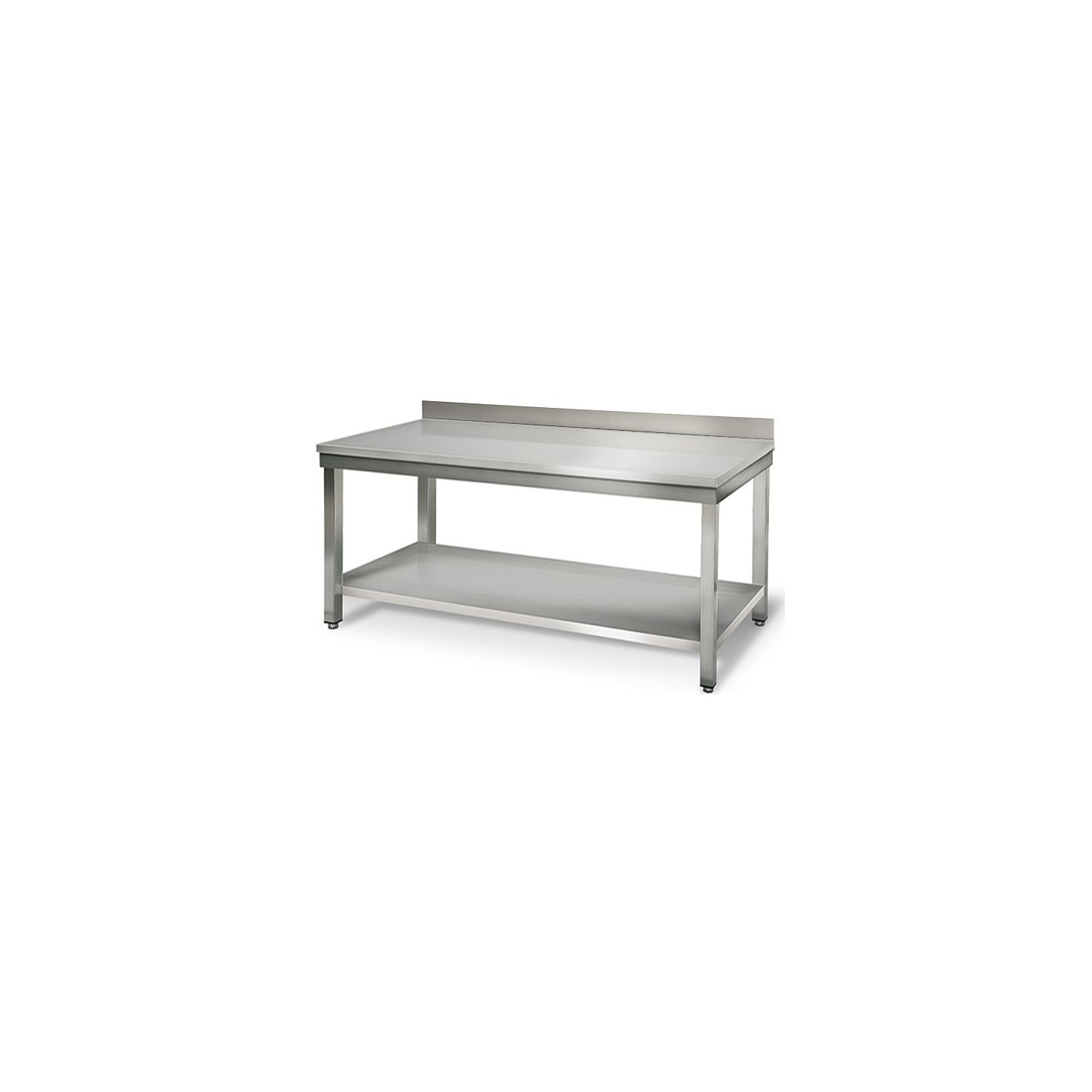 Table de travail professionnelle inox adossée 2000mm-mondialchr.com
