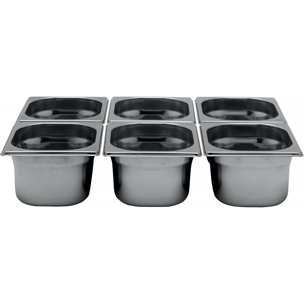 Bac gastronome inox aisi 304 GN1/6 P.100mm-mondialchr.com