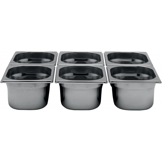 Bac gastronome inox aisi 304 GN1/6 P.65mm BA16065-mondialchr.com