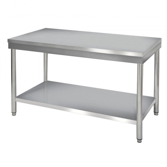Table de travail inox centrale 1500mm pour cuisine professionnelle-mondialchr.com