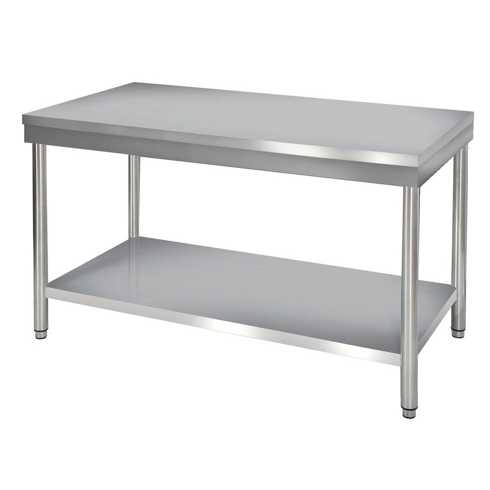Table de travail inox centrale 1500mm pour cuisine professionnelle-mondialchr.com