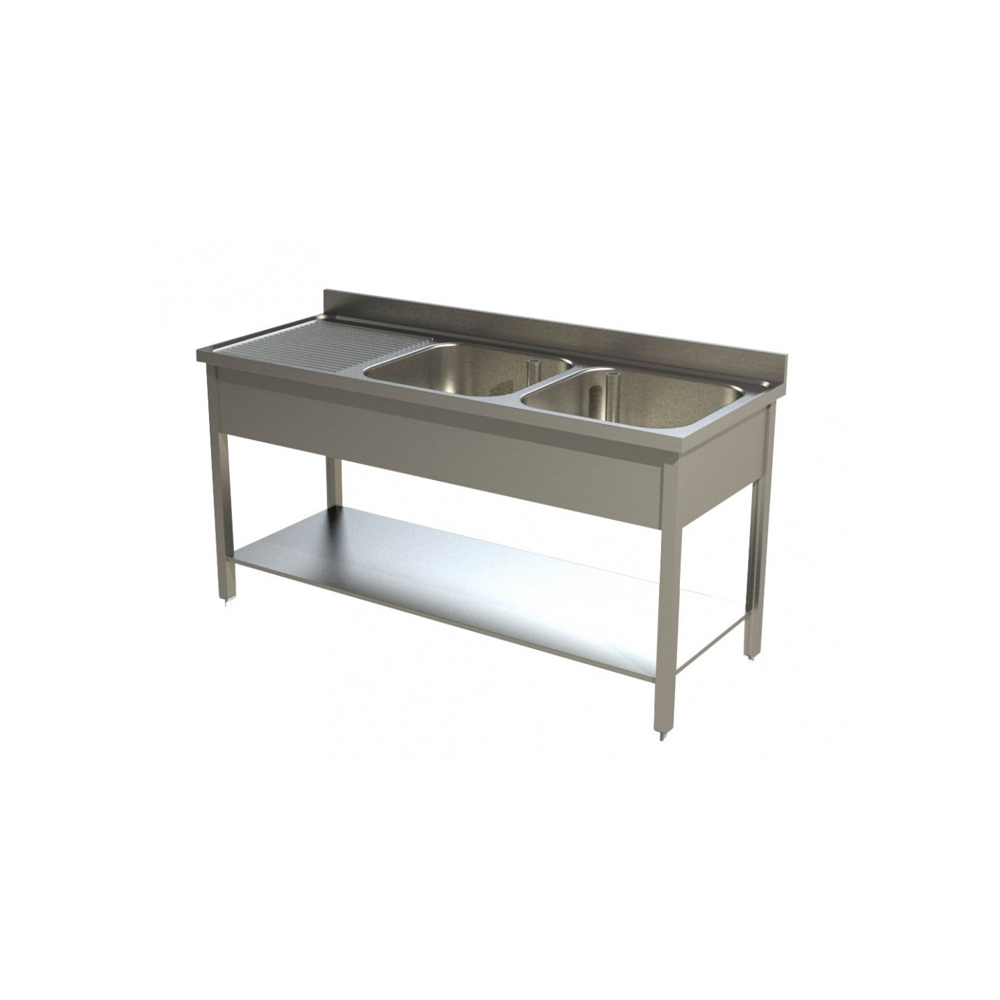 Plonge inox professionnelle 2000x700mm pour restaurant-mondialchr.com