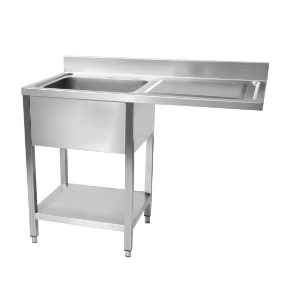 Plonge inox spéciale pour lave-vaisselle 1 Bac 1200x600-mondialchr.com