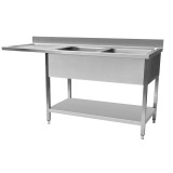 Plonge inox spéciale lave-vaisselle 2 Bacs 1600x600-mondialchr.com