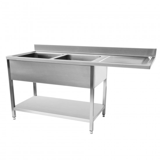 Plonge inox professionnelle avec passage lave-vaisselle pas cher-mondialchr.com