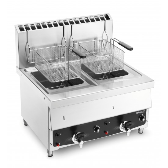Friteuse à gaz double professionnelle  à poser pas chr-mondialchr.com