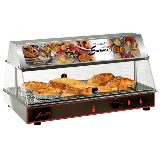 Vitrine chauffante avec bloc lumineux GN 1/1 1 niveau Sofraca-mondialchr.com