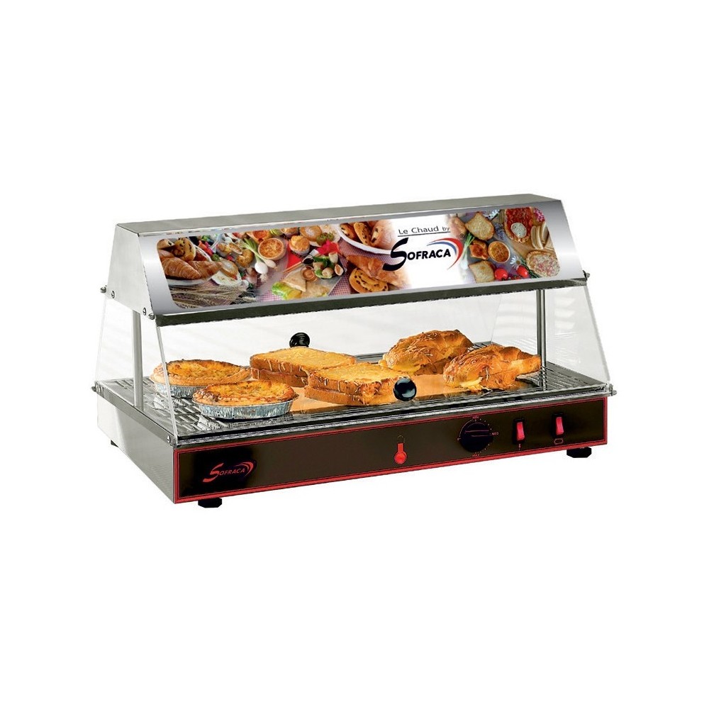 Vitrine chauffante avec bloc lumineux GN 1/1 1 niveau Sofraca-mondialchr.com