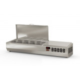 Présentoir à ingrédients 5 GN 1/4 couvercle inox Coreco-mondialchr.com