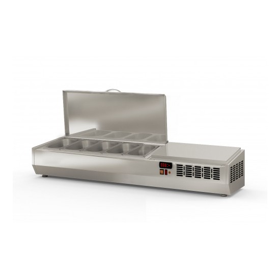Présentoir à ingrédients 5 GN 1/4 couvercle inox Coreco-mondialchr.com