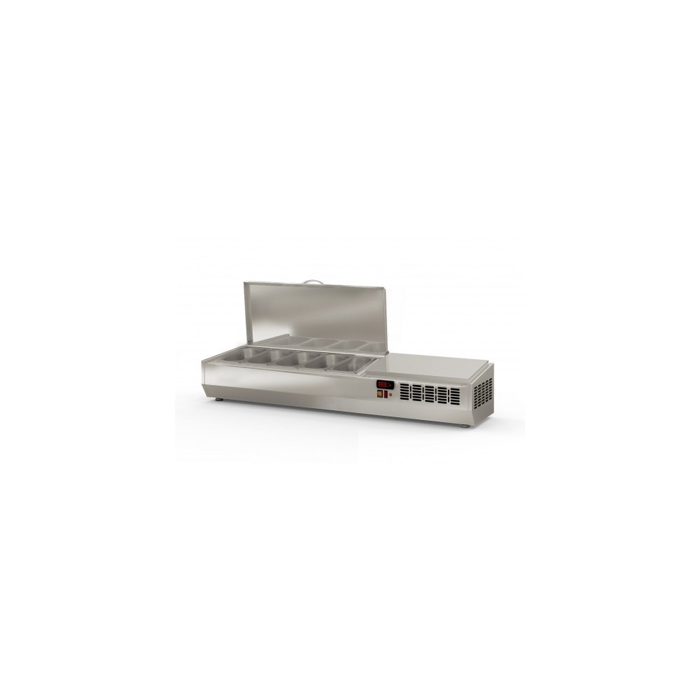 Présentoir à ingrédients 5 GN 1/4 couvercle inox Coreco-mondialchr.com