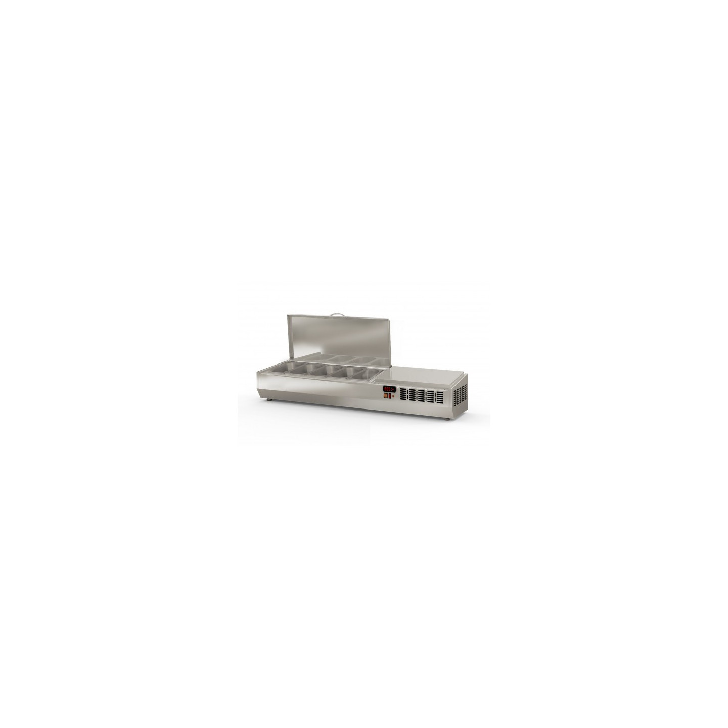 Présentoir à ingrédients 5 GN 1/4 couvercle inox Coreco-mondialchr.com