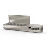 Présentoir à ingrédients 6 GN 1/4 couvercle inox Coreco-mondialchr.com