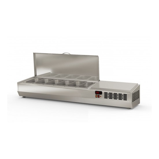 Présentoir à ingrédients 6 GN 1/4 couvercle inox Coreco-mondialchr.com
