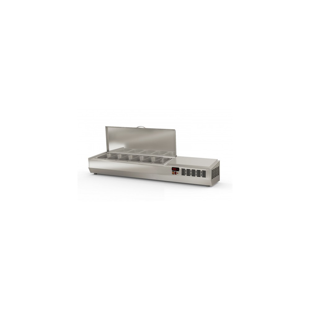 Présentoir à ingrédients 6 GN 1/4 couvercle inox Coreco-mondialchr.com