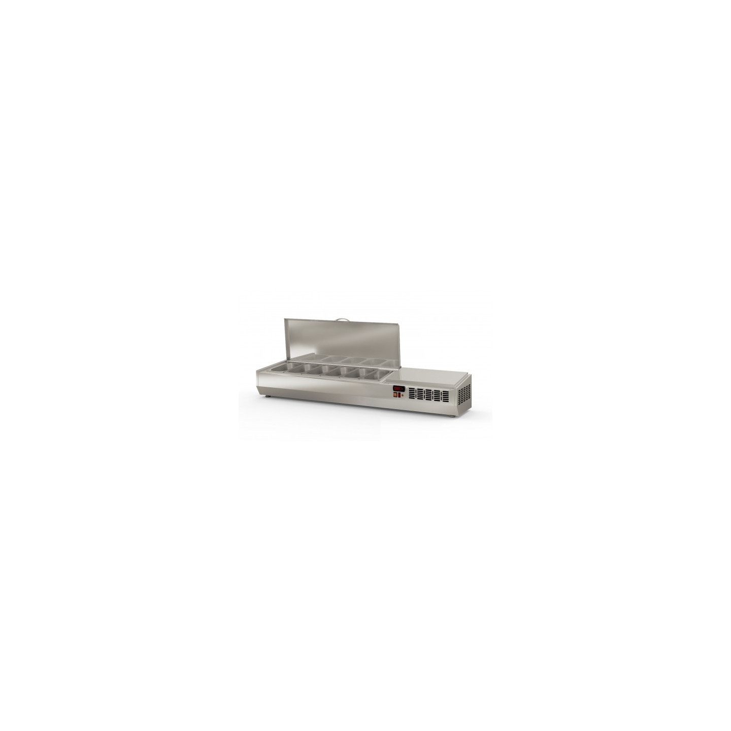 Présentoir à ingrédients 6 GN 1/4 couvercle inox Coreco-mondialchr.com