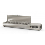 Présentoir à ingrédients 8 GN 1/4 couvercle inox Coreco-mondialchr.com