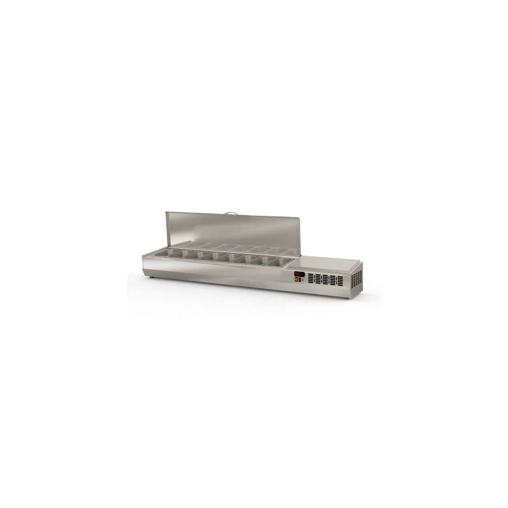 Présentoir à ingrédients 8 GN 1/4 couvercle inox Coreco-mondialchr.com