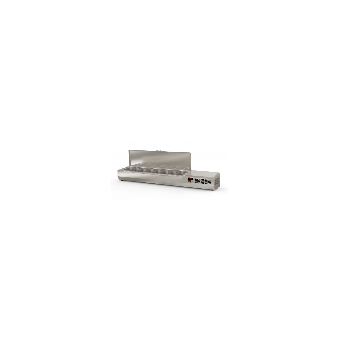 Présentoir à ingrédients 8 GN 1/4 couvercle inox Coreco-mondialchr.com