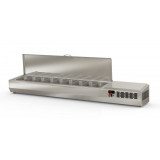 Présentoir à ingrédients 9 GN 1/4 couvercle inox Coreco-mondialchr.com