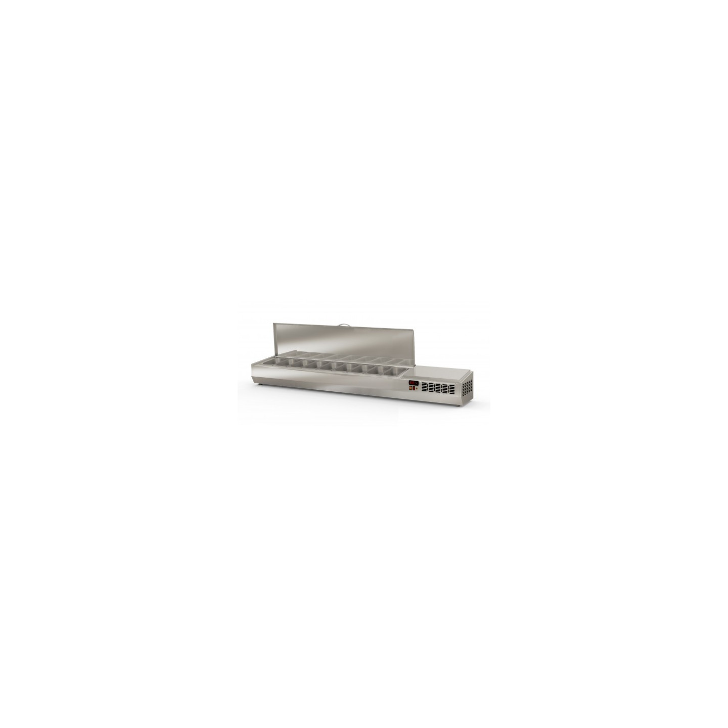 Présentoir à ingrédients 9 GN 1/4 couvercle inox Coreco-mondialchr.com