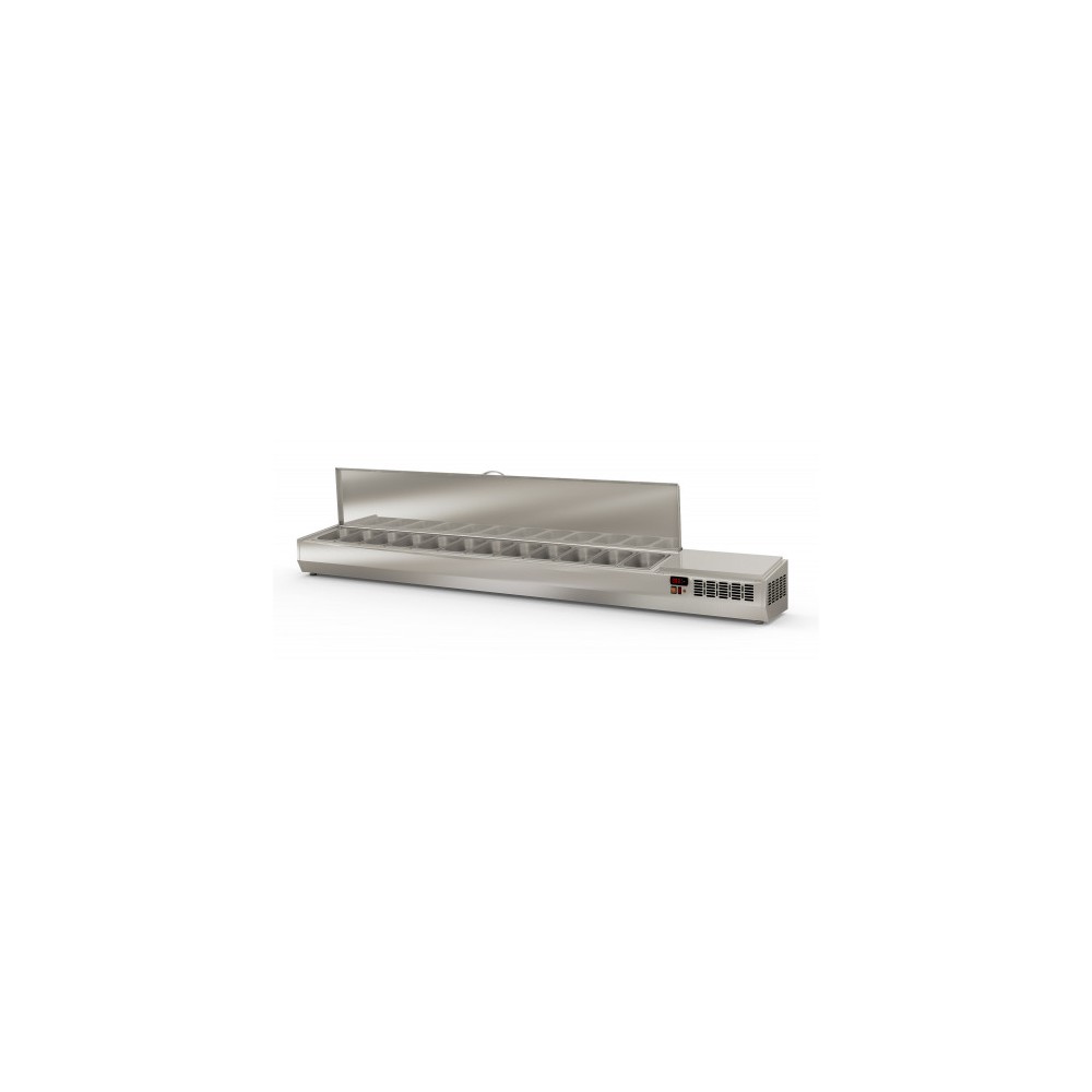 Présentoir à ingrédients 10 GN 1/4 couvercle inox Coreco-mondialchr.com