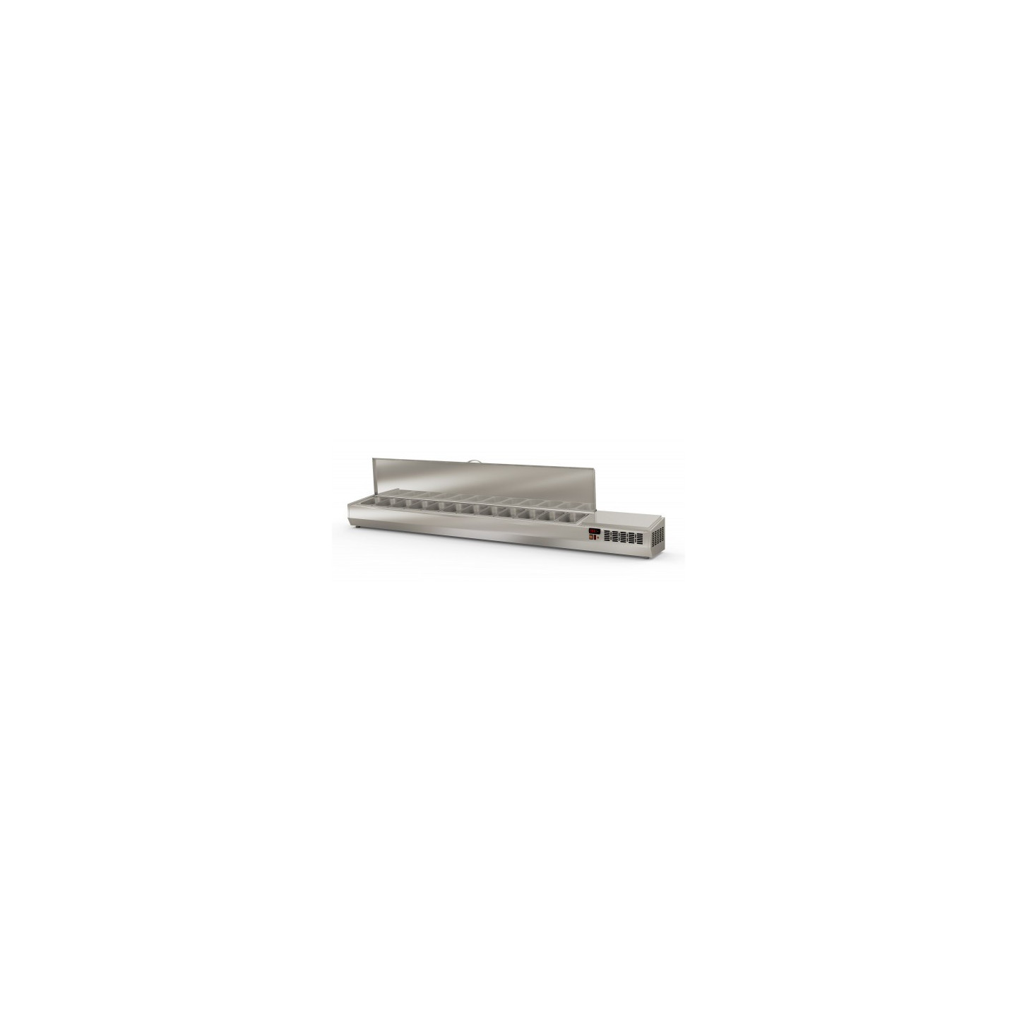 Présentoir à ingrédients 10 GN 1/4 couvercle inox Coreco-mondialchr.com