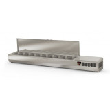 Présentoir à ingrédients 12 GN 1/4 couvercle inox Coreco-mondialchr.com