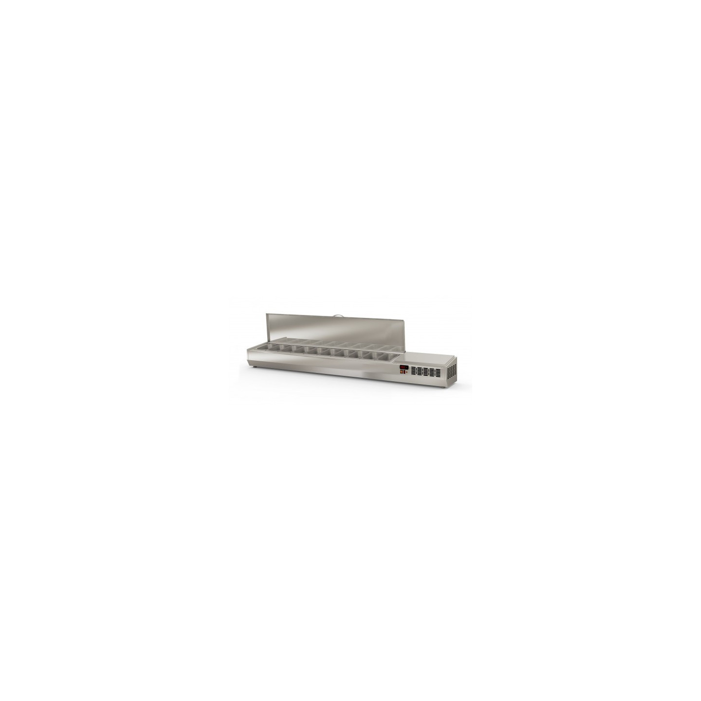 Présentoir à ingrédients 12 GN 1/4 couvercle inox Coreco-mondialchr.com