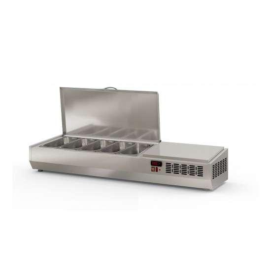 Présentoir à ingrédients 1345mm 5GN1/3 couvercle inox Coreco-mondialchr.com