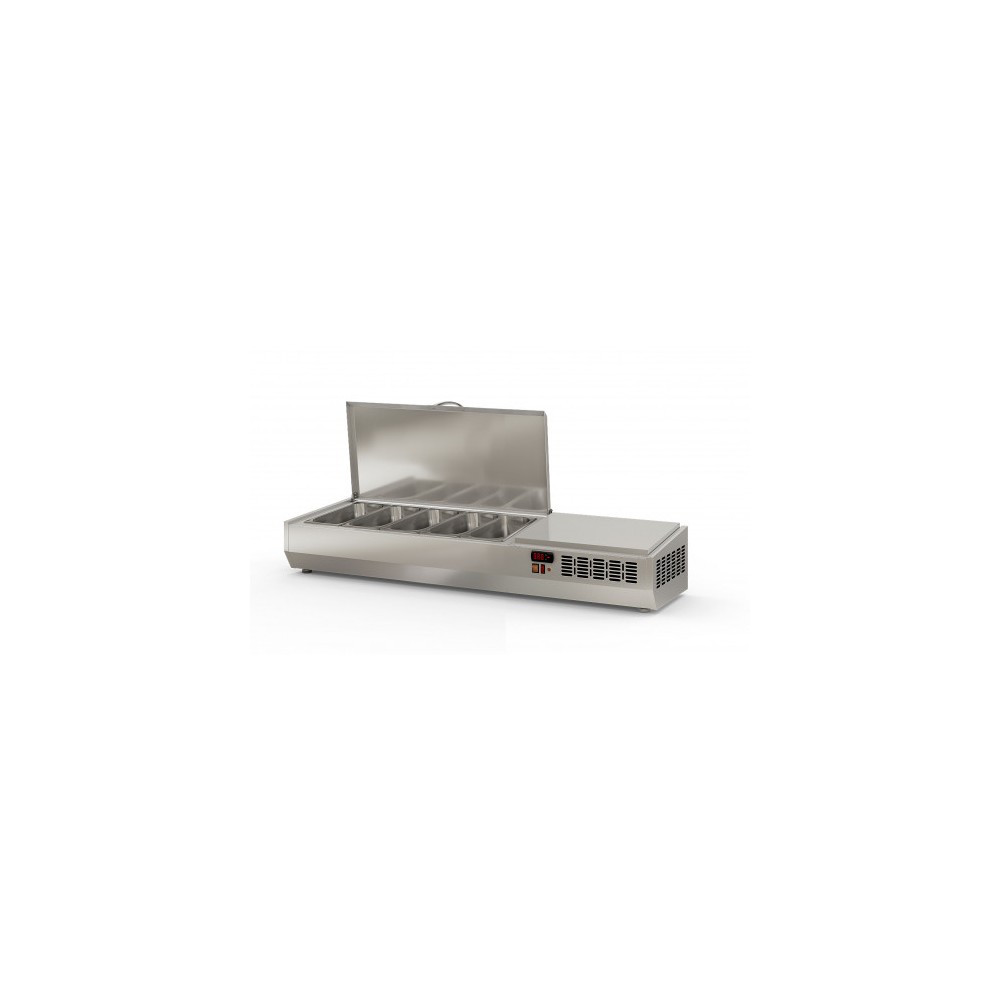 Présentoir à ingrédients 1345mm 5GN1/3 couvercle inox Coreco-mondialchr.com