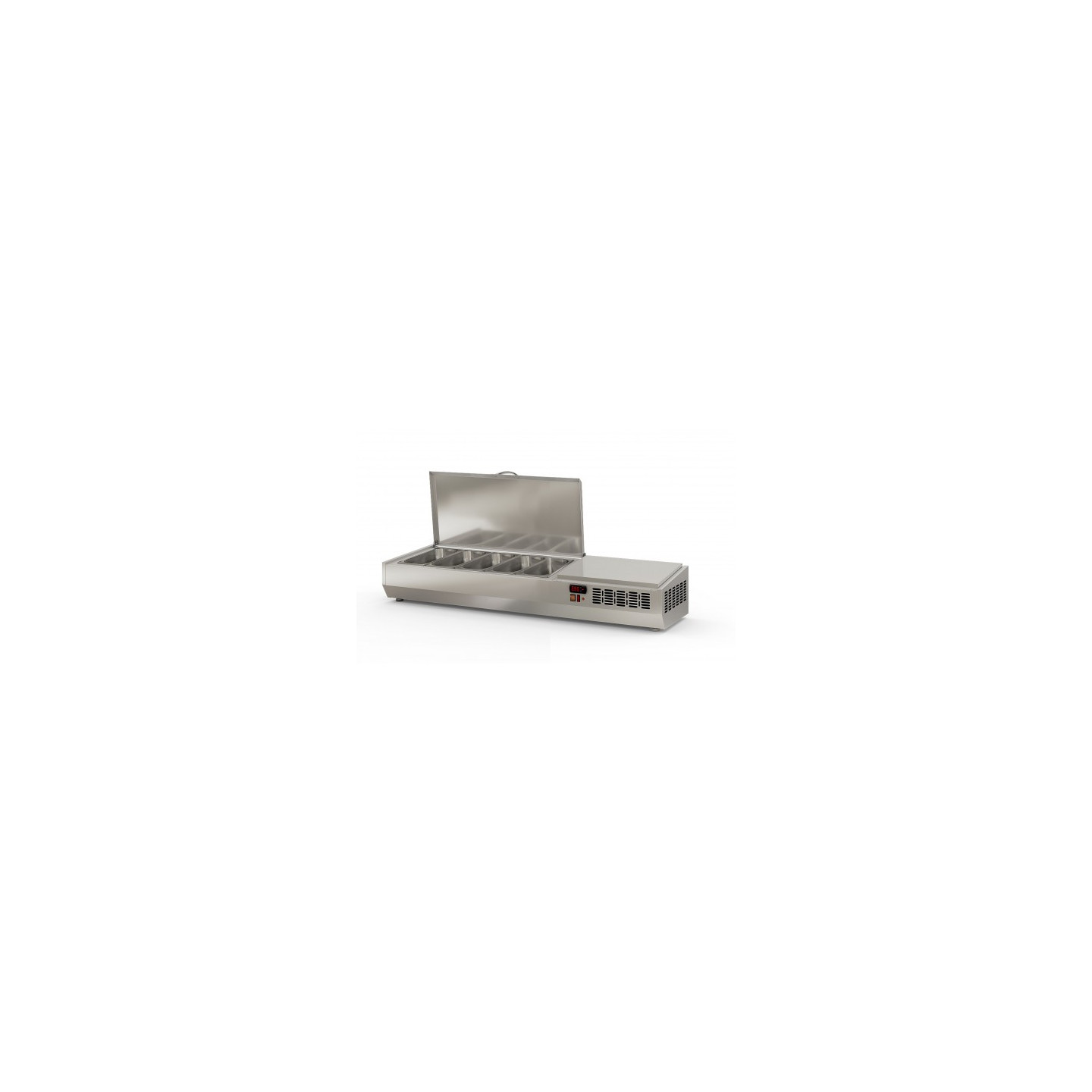 Présentoir à ingrédients 1345mm 5GN1/3 couvercle inox Coreco-mondialchr.com