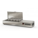 Présentoir à ingrédients 1495mm 5GN1/3 couvercle inox Coreco-mondialchr.com