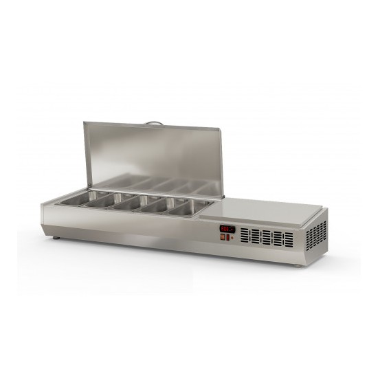 Présentoir à ingrédients 1495mm 5GN1/3 couvercle inox Coreco-mondialchr.com