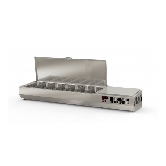 Présentoir à ingrédients 7 GN 1/3 couvercle inox Coreco-mondialchr.com