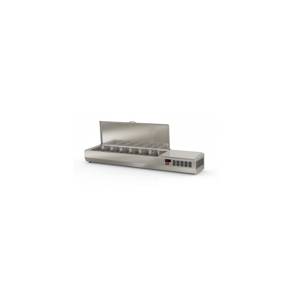 Présentoir à ingrédients 7 GN 1/3 couvercle inox Coreco-mondialchr.com