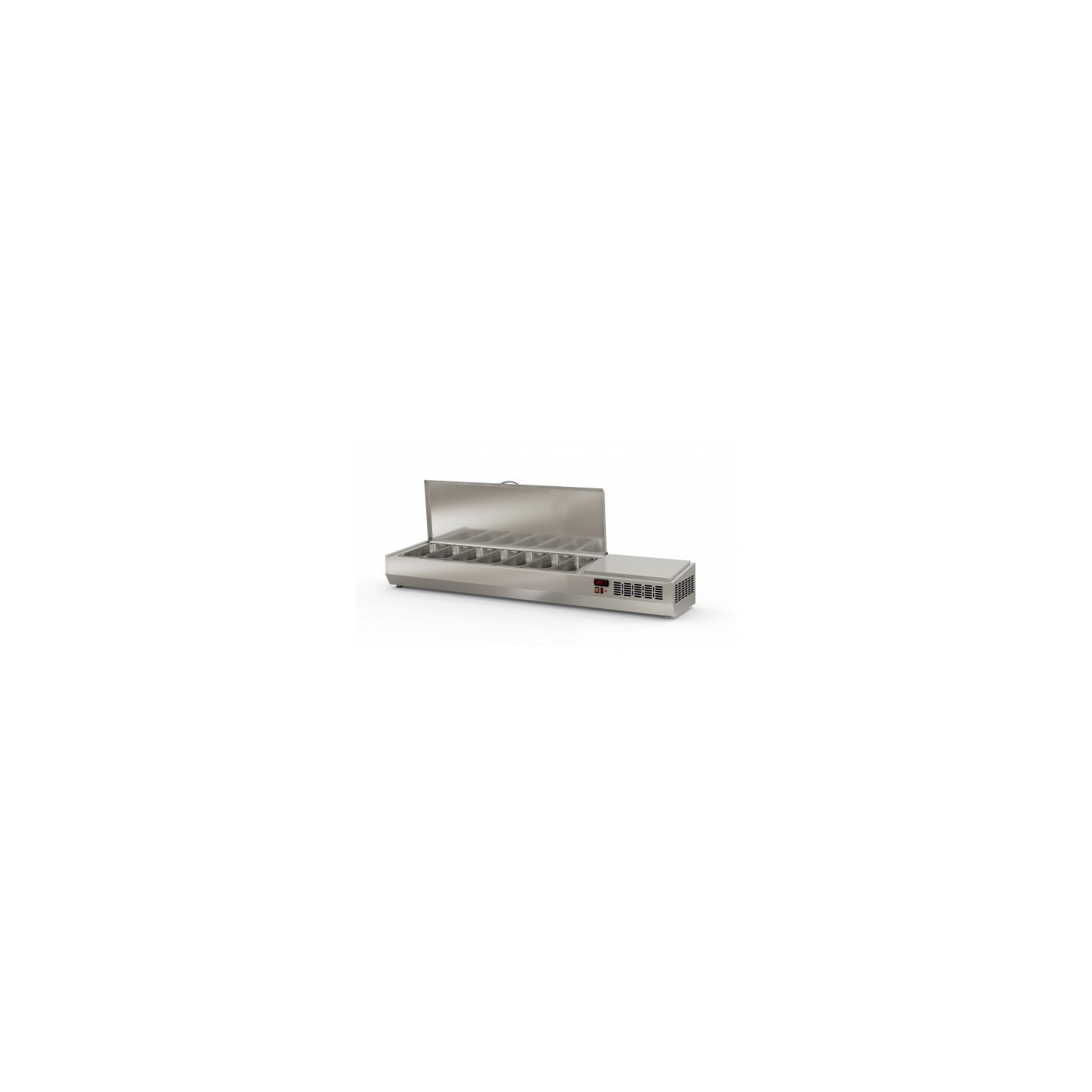 Présentoir à ingrédients 7 GN 1/3 couvercle inox Coreco-mondialchr.com