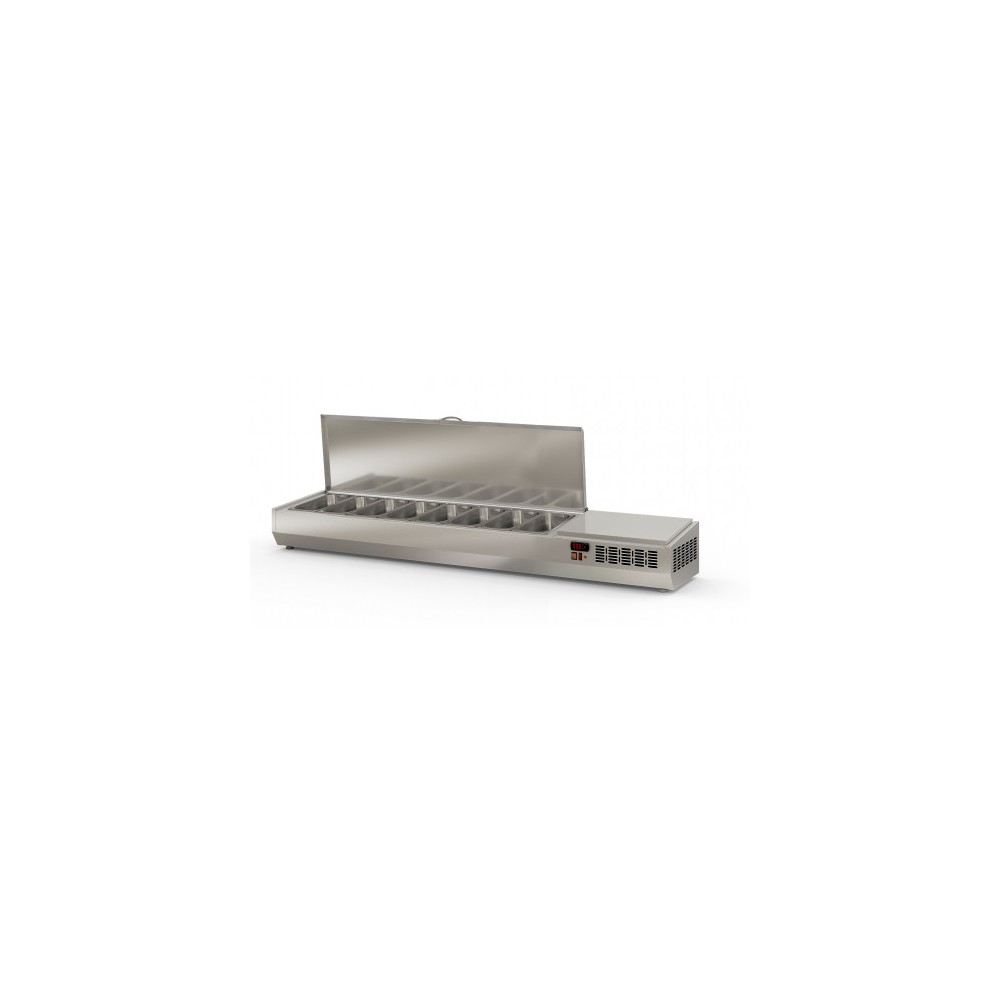 Présentoir à ingrédients 8 GN 1/3 couvercle inox Coreco-mondialchr.com