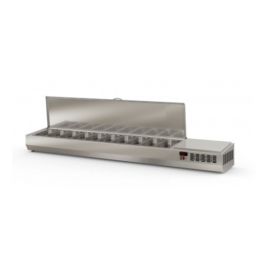 Présentoir à ingrédients 10 GN1/3 couvercle inox Coreco-mondialchr.com