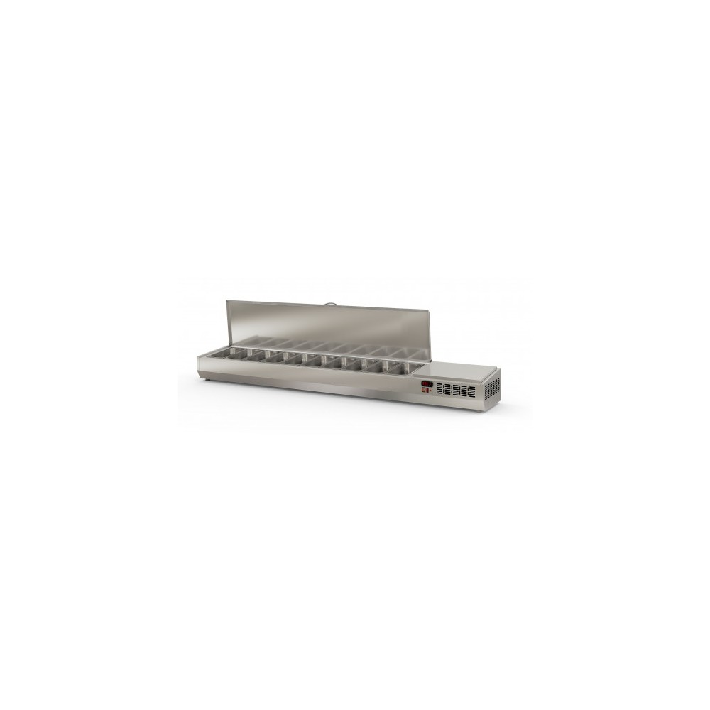 Présentoir à ingrédients 10 GN1/3 couvercle inox Coreco-mondialchr.com