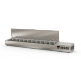 Présentoir à ingrédients 11 GN 1/3 couvercle inox Coreco-mondialchr.com