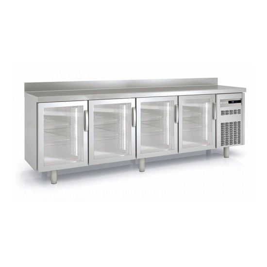 Meuble Snack 600 positif 2545mm 4 portes vitrées Coreco-mondialchr.com