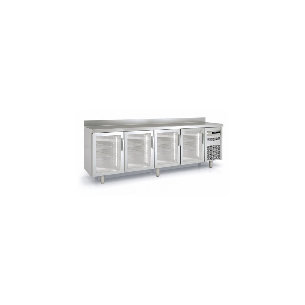 Meuble Snack 600 positif 2545mm 4 portes vitrées Coreco-mondialchr.com