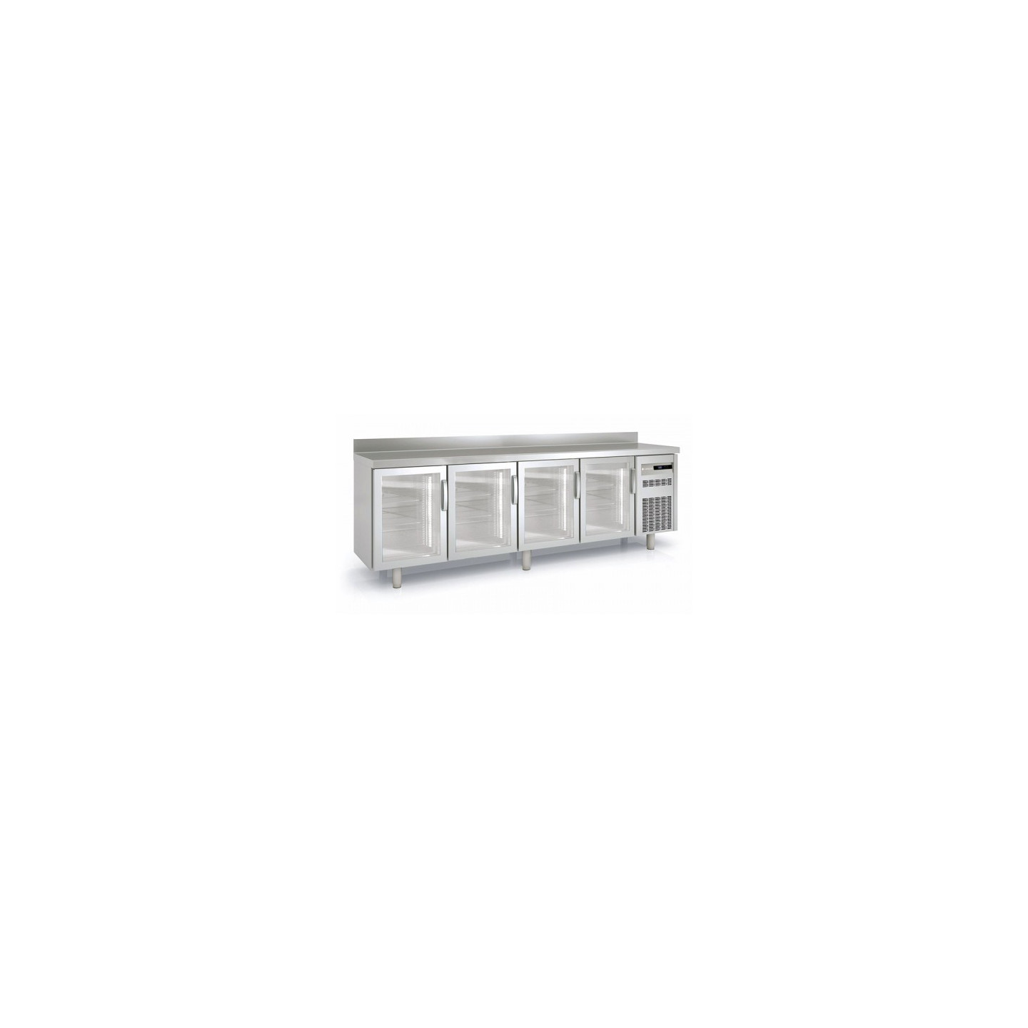 Meuble Snack 600 positif 2545mm 4 portes vitrées Coreco-mondialchr.com