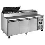 Meuble à pizza dessus inox 3 portes pour restaurants-mondialchr.com