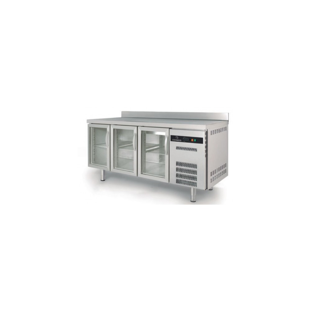 Meuble GN1/1 700 positif 1795mm 3 portes vitrées Coreco-mondialchr.com